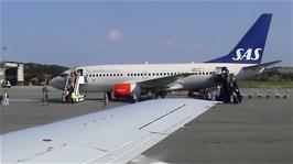 View from our plane at Haugesund Airport, just before our plane leaves earlier than the planned 17:55 departure time